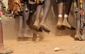 feet of hamer ladies dancing omo valley in ethiopia